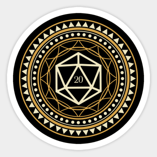 Geometric Circle Magic Polyhedral D20 Dice of The Cleric Sticker